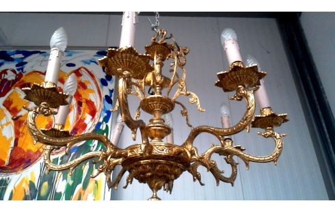 LÁMPARA DE TECHO RAMA COBRE DORADO