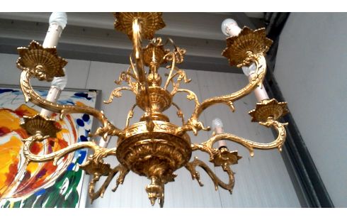 LÁMPARA DE TECHO RAMA COBRE DORADO