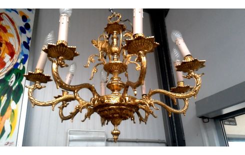 LÁMPARA DE TECHO RAMA COBRE DORADO