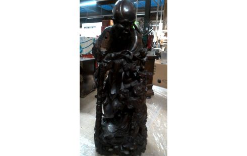 STATUE CHINOIS BOIS DE ROSE CHINOIS