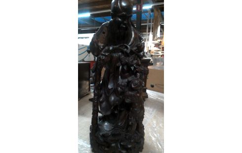 STATUE CHINOIS BOIS DE ROSE CHINOIS