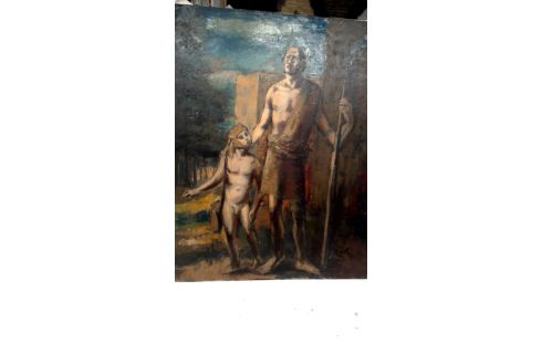 SCHILDERIJ L.SEBREGHTS VLUCHTELINGEN