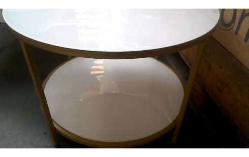 WOHNZIMMERTISCH 1 RUND OR FARBIG WEISS EIS