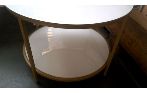 WOHNZIMMERTISCH 1 RUND OR FARBIG WEISS EIS