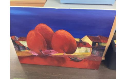 TOILE ORANGE/BLEUE BARQUE