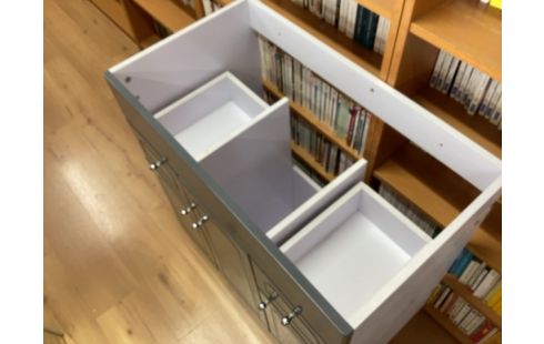 MEUBLE DE SALLE DE BAIN GRIS + MIROIR