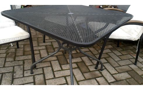 TABLE DE JARDIN NOIRE FER CARRE