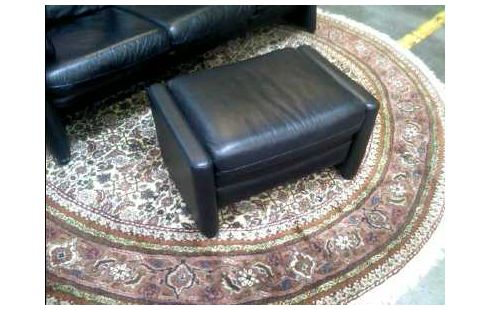 HOCKER LEDEROPTIK SCHWARZ VERSTELLBAR