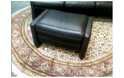 HOCKER LEDEROPTIK SCHWARZ VERSTELLBAR