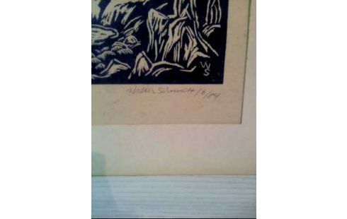 LINOLDRUCK GEBIRGE WALTER SCHMIDT 1999