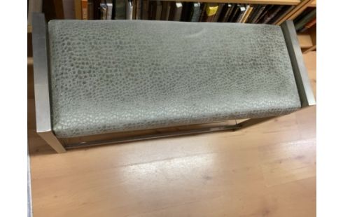 BOUT DE CANAPE Métal gris et suédine grise