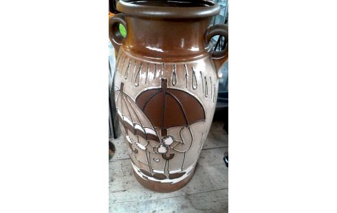 VASE, , PORTE PARAPLUIE BRUN BEIGE VINTAGE