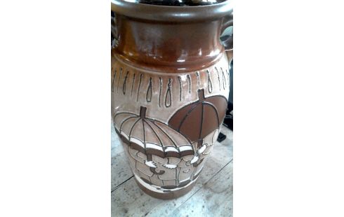 VASE, , PORTE PARAPLUIE BRUN BEIGE VINTAGE