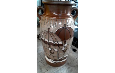 VASE, , PORTE PARAPLUIE BRUN BEIGE VINTAGE