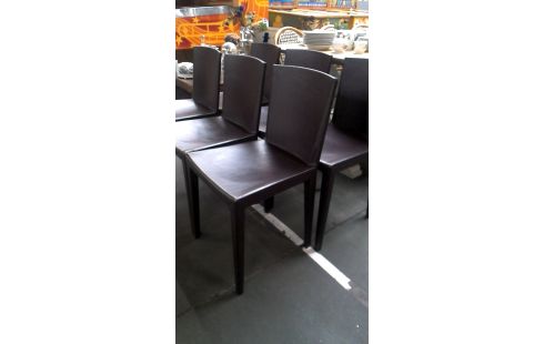 6 SILLAS DISEÑO PARDO CUERO