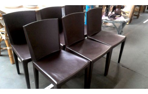 6 SILLAS DISEÑO PARDO CUERO