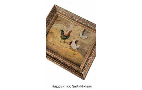 SCHILDERIJ KIPPEN GESIGNEERD JM VAN