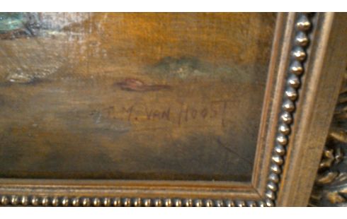 SCHILDERIJ KIPPEN GESIGNEERD JM VAN