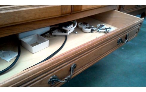 CAISSON CHENE 2 PORTES 1 TIROIR MET