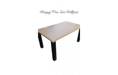 MESA DE COCINA NEGRO METAL, , MADERA LOOK
