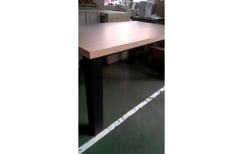 MESA DE COCINA NEGRO METAL, , MADERA LOOK