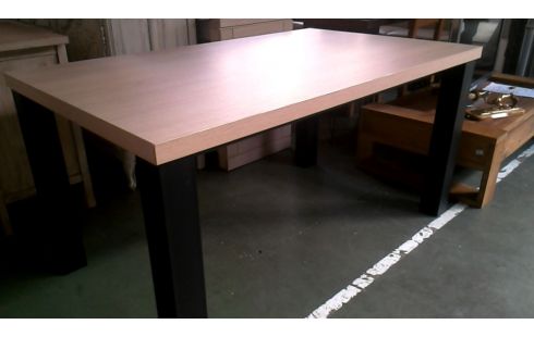 MESA DE COCINA NEGRO METAL, , MADERA LOOK