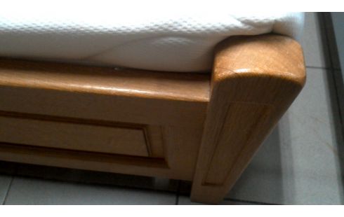 BETT 140X200 RUSTIKAL MASSIV EICHE MET, , MATRATZE