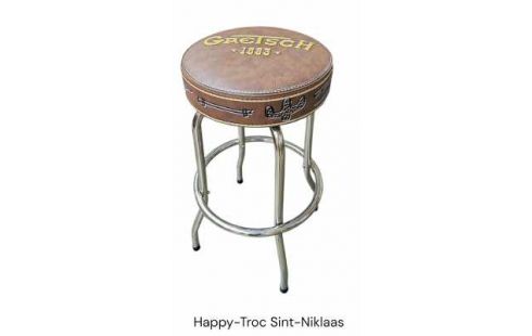 BARHOCKER CHROM BRAUN KUNSTLEDER