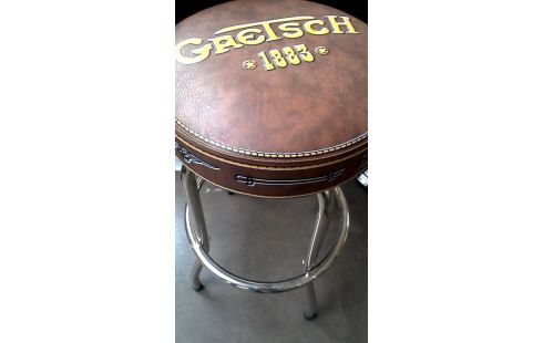 BARHOCKER CHROM BRAUN KUNSTLEDER