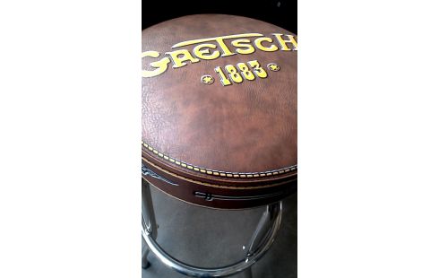 BARHOCKER CHROM BRAUN KUNSTLEDER