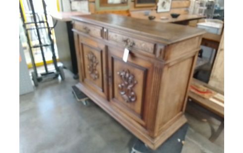 BUFFET BAS BOIS MASSIF 2 PORTES / 2 TIROIRS
