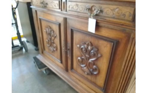BUFFET BAS BOIS MASSIF 2 PORTES / 2 TIROIRS