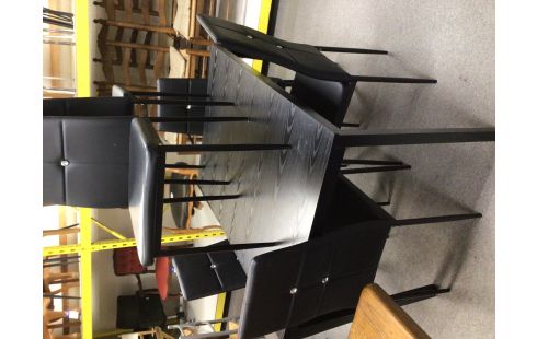 TABLE MODERNE NOIR AVEC ALLONGE EN ETAT