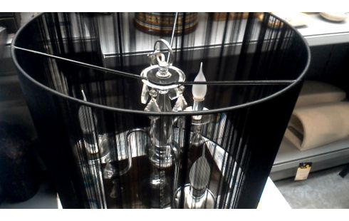 HÄNGELAMPE RUND CHROM SCHWARZ, , STOFF