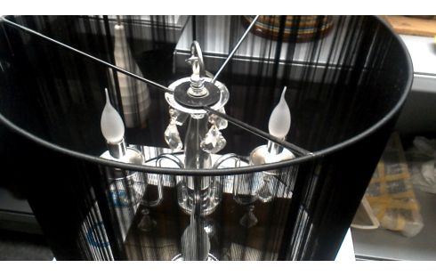 HÄNGELAMPE RUND CHROM SCHWARZ, , STOFF