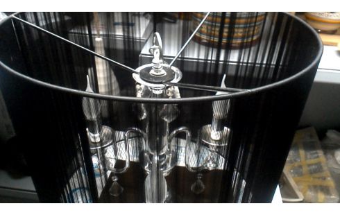 HÄNGELAMPE RUND CHROM SCHWARZ, , STOFF