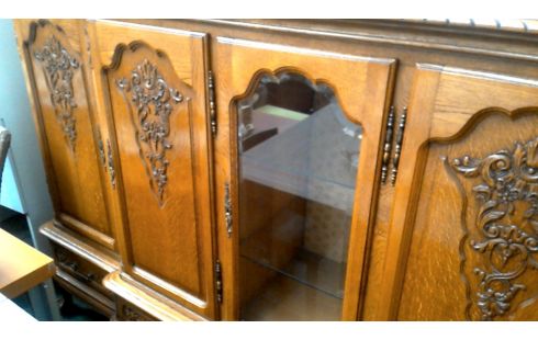 BONHEUR-DU-JOUR CHIPPENDALE HOCH EICHE 5 TÜREN / 5 SCHUBLADEN