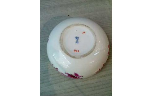 SCHALE <MEISSEN> PORZELLAN DRACHE ROSA