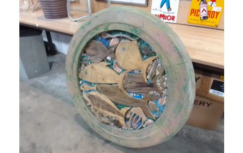 SCULPTURE SUR BOIS POISSON SIGNE