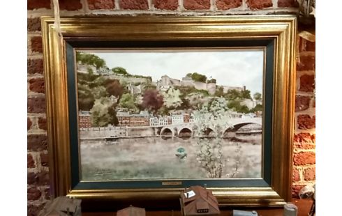 HUILE SUR TOILE a crepin pont de jambes 1994