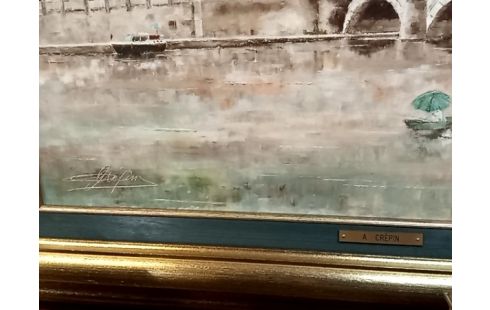 HUILE SUR TOILE a crepin pont de jambes 1994