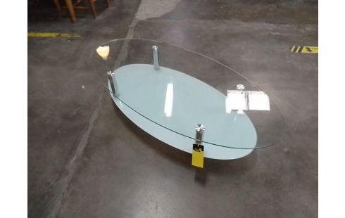 TABLE BASSE OVALE VERRE EN L'ETAT