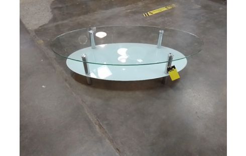TABLE BASSE OVALE VERRE EN L'ETAT