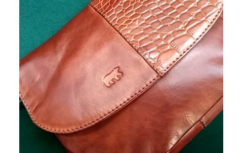 SAC BANDOULIERE cuir bear camel