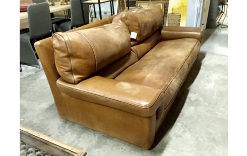 CANAPE cuir patine camel style indu