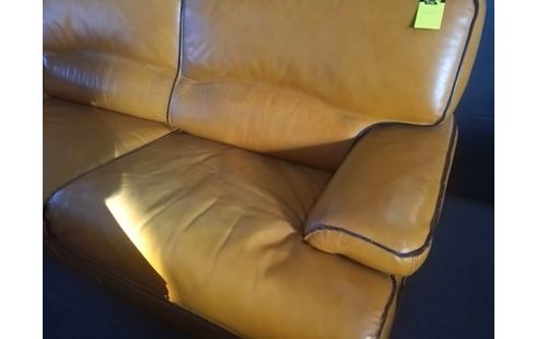 CANAPE MARRON 2P + 1 FAUTEUIL