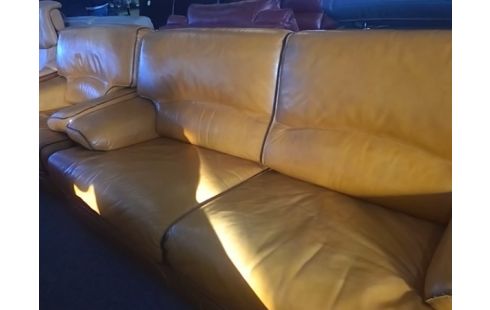 CANAPE MARRON 2P + 1 FAUTEUIL