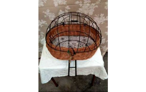 TIERFAHRRADKORB GEPOLSTERT RATTAN