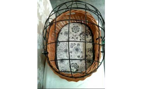 TIERFAHRRADKORB GEPOLSTERT RATTAN