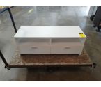 MEUBLE TV 2 PORTES / 2 TIROIRS MELAMINE BLANC